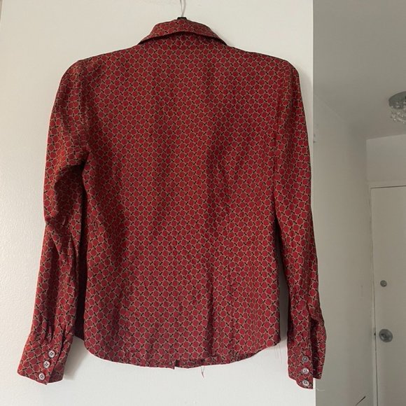 Ann Taylor 100% Silk Red Blouse 4P - Picture 2 of 5